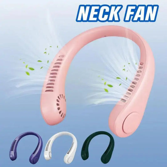 Neck Fan Portable Bladeless neck fans rechargeable USB Cooling Fan Super Strong hanging neck fan Portable Personal Fan Super Quiet Fan Dual Cooling Fan Summer Fan for Outdoor Sports Home Office Travel